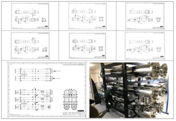저압 관로형 자외선 반응기 설계 도면 및 제작 사진