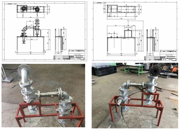 Hydro-Cyclone-1, 2 설계도면 및 장치사진