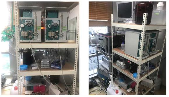 측정 장비 PILS-IC system(좌) 과 암모니아 측정기기(우)