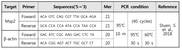 Msp2 유전자 PCR 조건