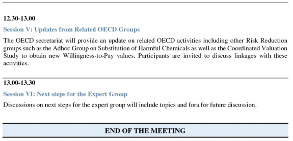 2017년 경제협력개발기구(OECD) 워크숍의 일정표(계속)