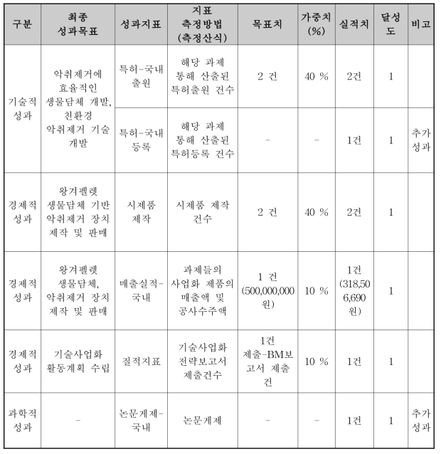 최종 성과 목표 달성여부