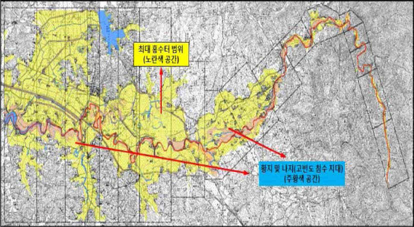 만경강 구간별 공간 분포도