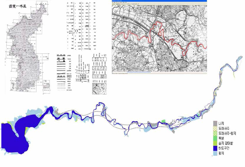 1918 지형도를 이용한 하천공간 구분
