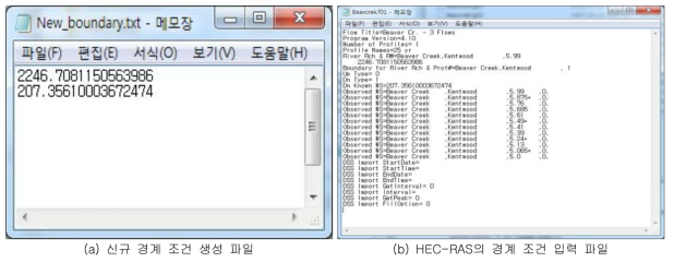 HEC-RAS 모형의 주요 화면