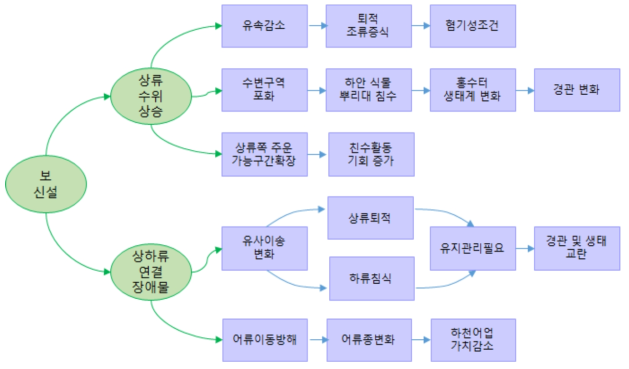 보 신설에 따른 환경적 영향(Rickard, 2003)