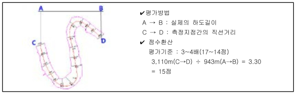 사행도 평가방법(완경사 하천)(예시)