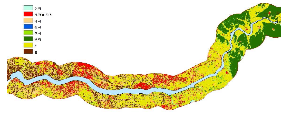 만경강 작업 범위 내의 토지피복도