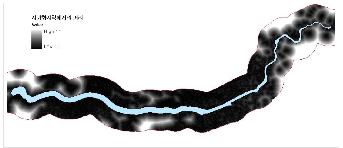만경강 시가화 지역으로부터의 거리 분석