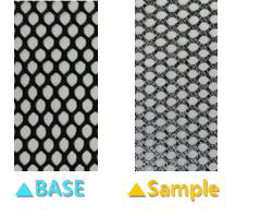 Base film(좌)과 Glass bead가 코팅된 블랙 스크린(우) 사진