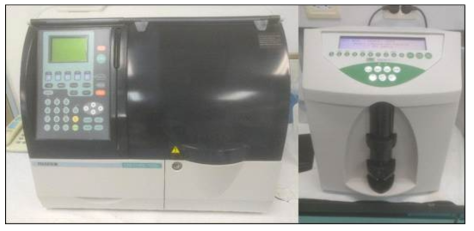 건식생화학분석기 (Dri-Chem 7000i)와 동물용 자동 혈구계산기 (HEMAVET 950FS)