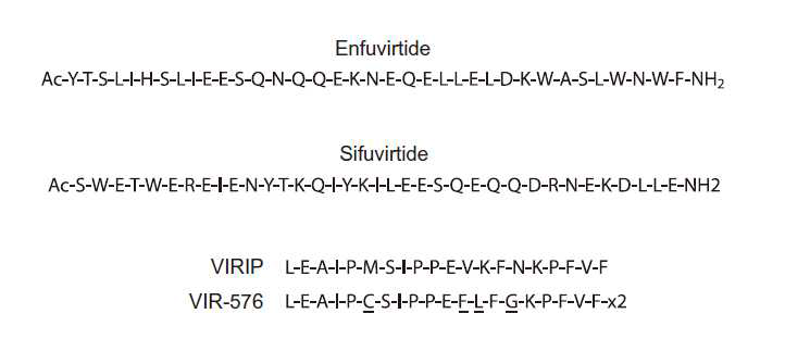 막융합 저해제 peptide sequences