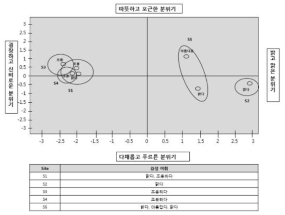 전체사이트의 사물중심 다차원 척도 분석