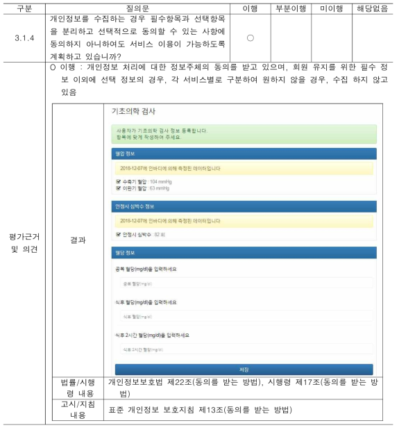 개인정보 수집 항목의 필수/선택