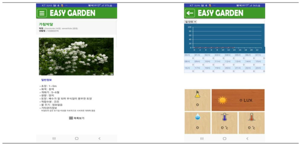 식물사전 및 관리정보 제공 화면