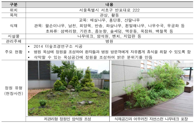 서울 성모병원 옥상 이지가든 조성 현황