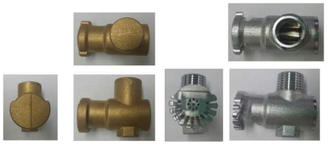 Mold product of water curtain sprinkler open type (a) left forged product (b) right Processed product