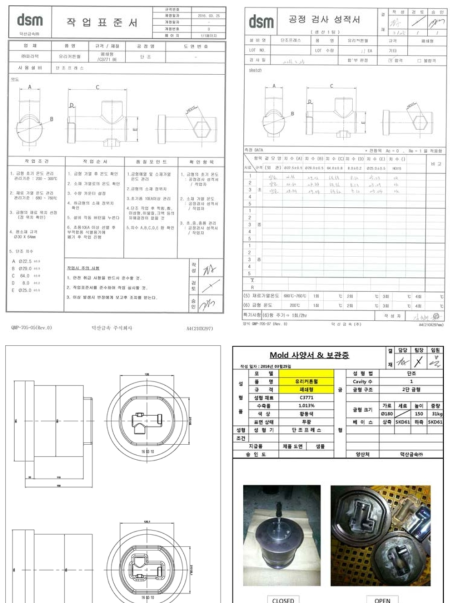 Mold product inspection documents of water curtain sprinkler closed type