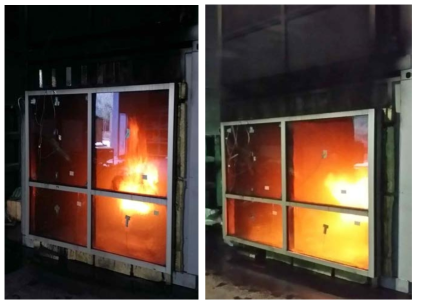 Fire test of water curtain sprinkler #7-1 2EA at 0.3 ㎫