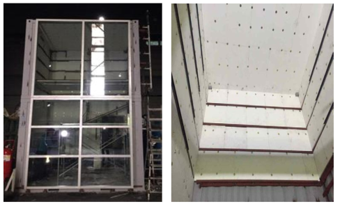 Fire Test facility for glass curtain wall sprinkler