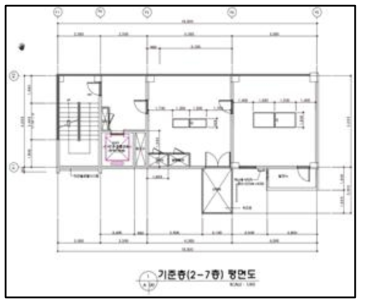 당초 연기거동 훈련실험동 설계(평면도)