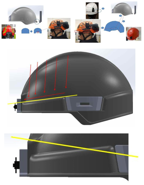 헬멧 쉘 금형 설계 검토 및 수정