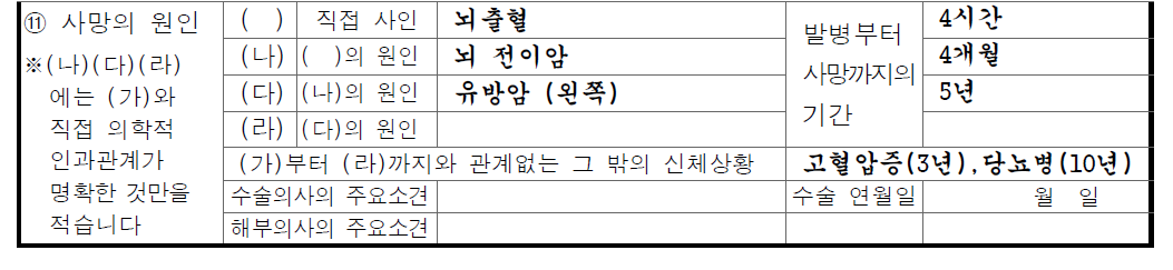 사망원인 사례