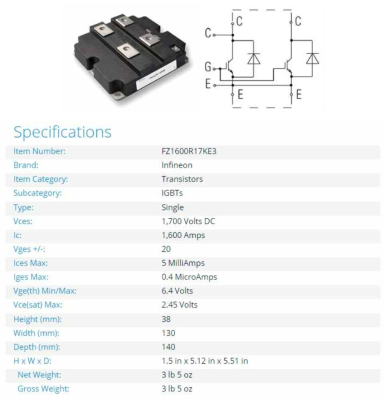 IGBT 부품 이미지 및 Spec