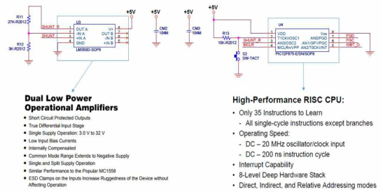 MCU / Dual Operational Amplifiers 회로도