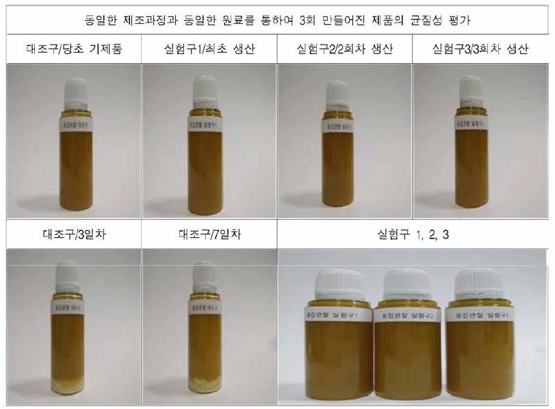 시제품의 균질성 평가