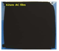 AC(Activated Carbon, 활물질)와 SBR/CMC‘+PTFE (바인더) +Super P(도전재)를 이용한 필름 코팅