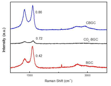 바이오매스 그래핀의 라만 분광 분석