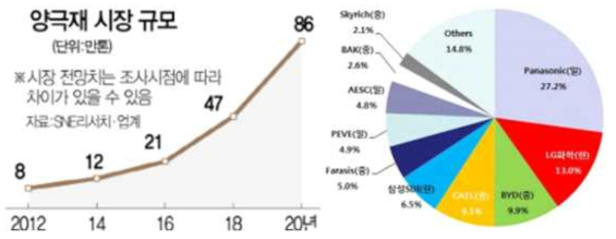 양극재 종류별 시장 전망 및 음극 활물질 종류별 경쟁 우위 현황