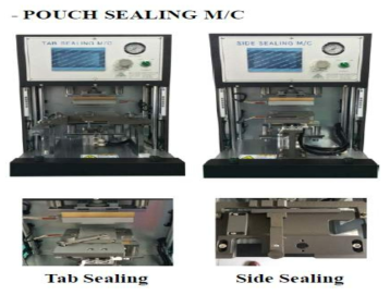 리륨 이차전지 제작을 위한 Tab, Side sealing 기기