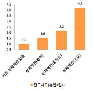 기존 신체제한수준별 전도사고