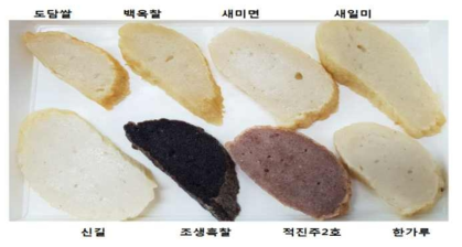 품종의 쌀가루 10%를 첨가한 쌀어묵