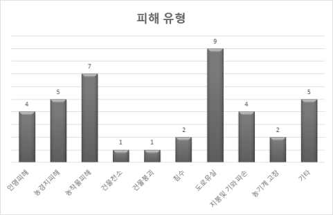 주민의 피해 유형별 발생 건 수