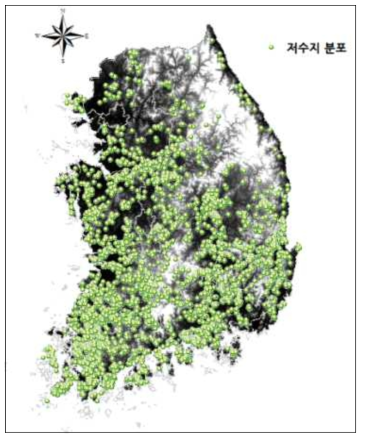 국내 저수지 분포