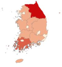 지역별 최근 10년간 자연재해 피해