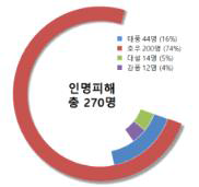 10년간 원인별 인명피해 현황