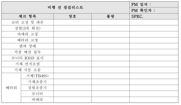 점검 리스트 예시