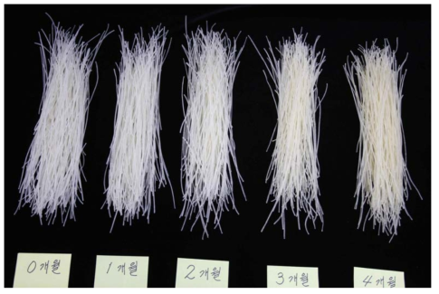 새고아미의 저장기간에 따른 국수 제조