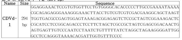 CDVd의 서열 (294 bp)