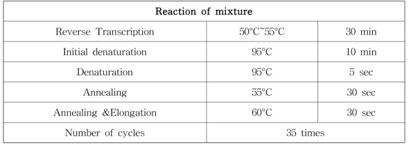 RT-PCR 온도 조건