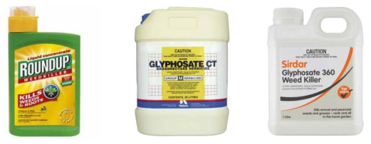 Glyphosate(Glyphosate)가 주성분으로 쓰인 시중의 제초제 제품 예