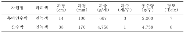 토종수박의 생육 특성