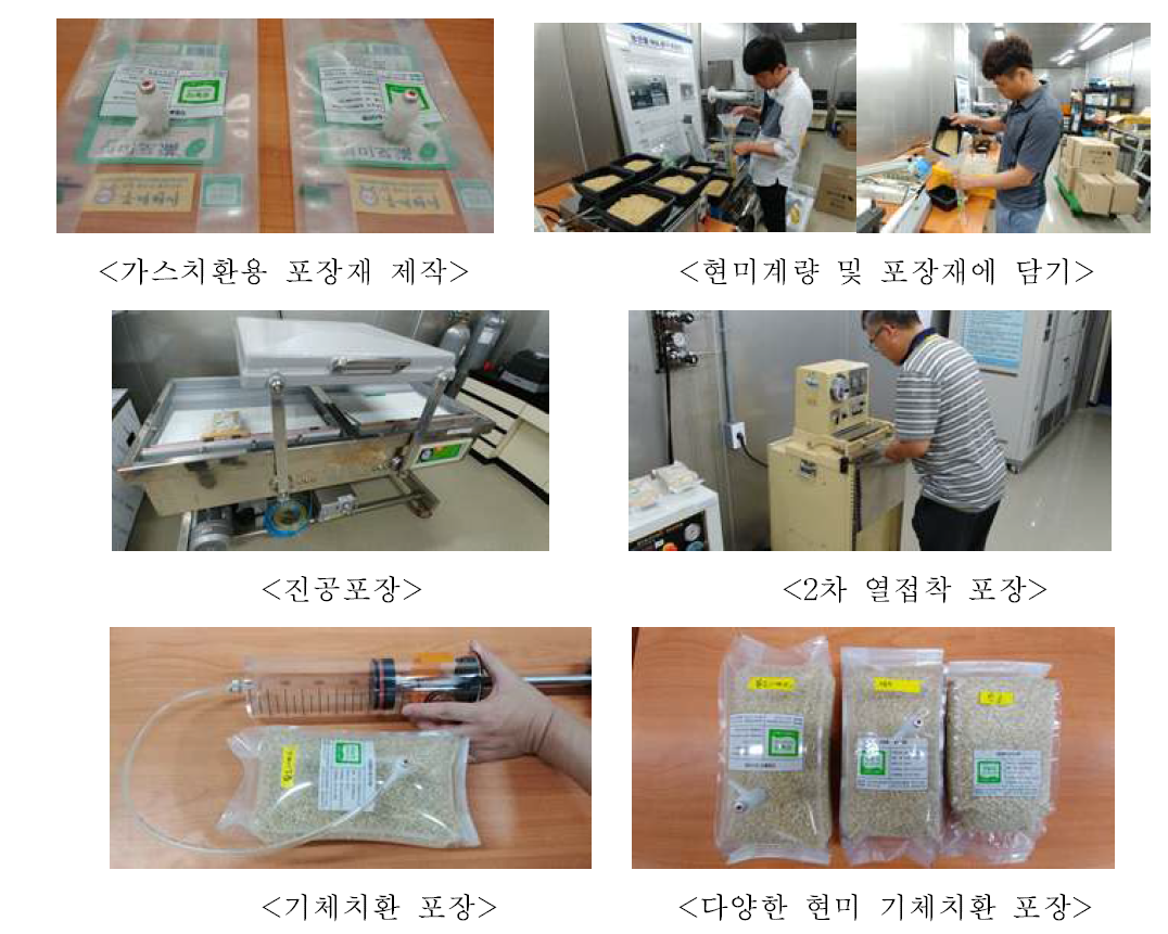 저장 중 현미 품질변화를 조사하기 위한 현미 포장 작업