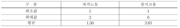 자가노동·상시고용 실태