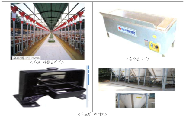 스마트팜 시설(사료 자동급이기, 음수관리기, 사료빈 관리기)