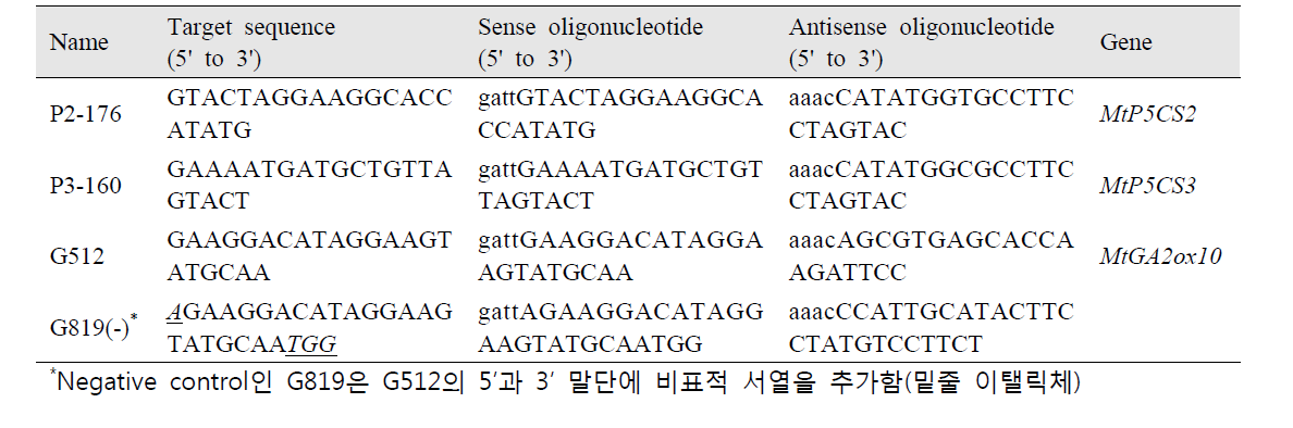 메디카고 유전체 편집 체계 검증을 위한 CRISPR/Cas9 표적 gRNA 서열